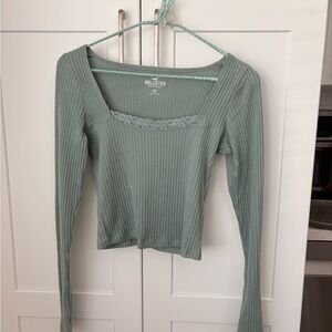 Hollister Women's Sage Ribbed Blouse